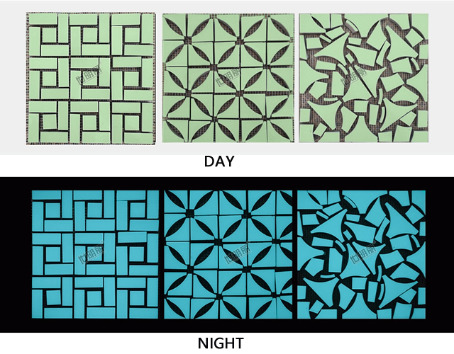 Self-luminous mesh-mounted stone