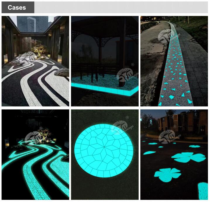 Self-luminous mesh-mounted stone